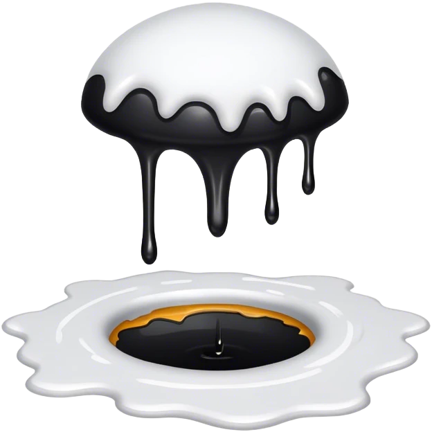 a black hole on floor dripping white paint  emoji