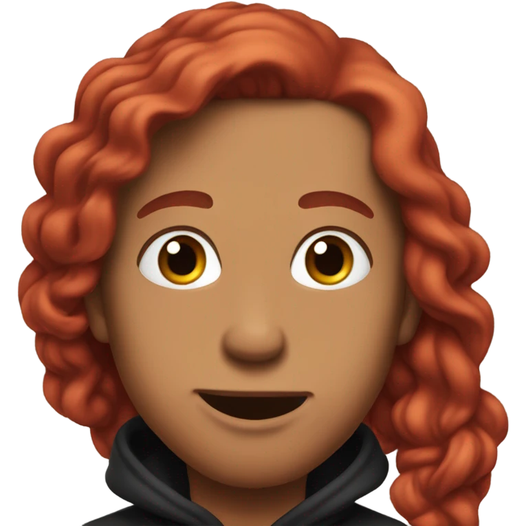 tan man, blowing a kiss, black hoodie and red hair emoji