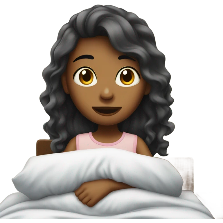 Girl wake up from bed emoji