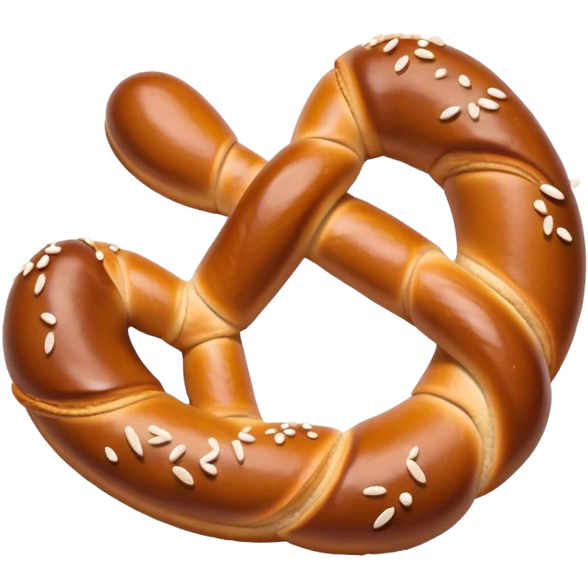 Pretzel Cinematic Realistic Pretzel Snack Emoji, depicted as a single, perfectly twisted pretzel with a glossy, salted crust, rendered with lifelike textures and warm, inviting lighting. emoji