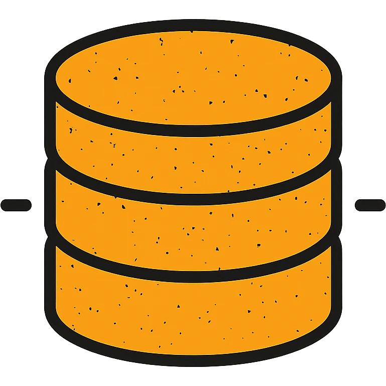 minimalist hoard of database cylinders with worn distressed effect emoji