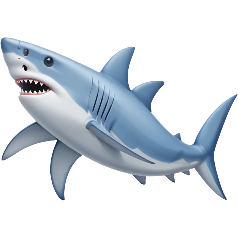 Give me a shark and put blue Nike shoes on the fins of the shark emoji