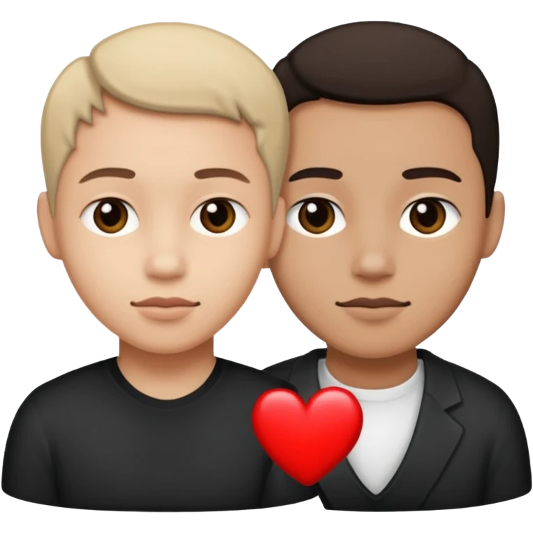 Half of his heart is black and the other half is white. emoji