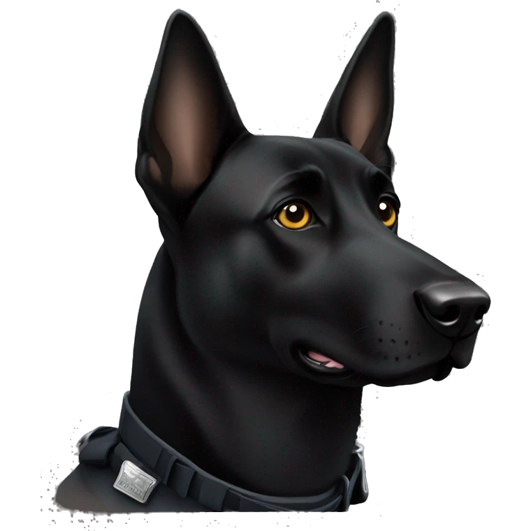 Black malinois police dog emoji