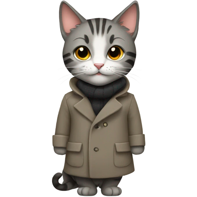 Cat wearing a coat emoji