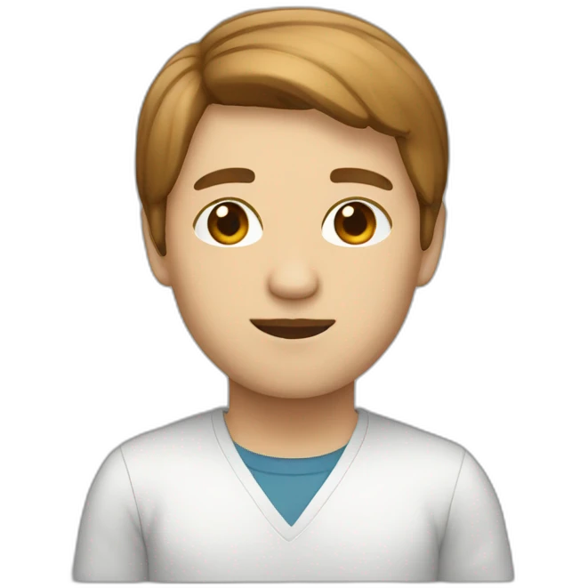 programmer white skin brown hair emoji
