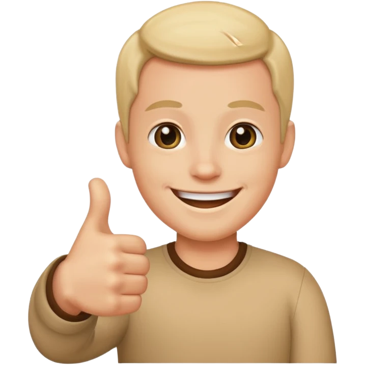 eine Person mit einem Daumen nach oben zu sehen ist. emoji