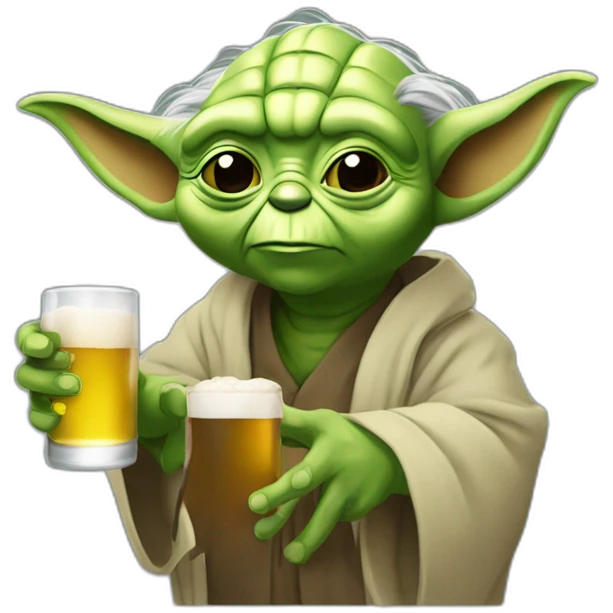 Yoda qui bois une bière emoji