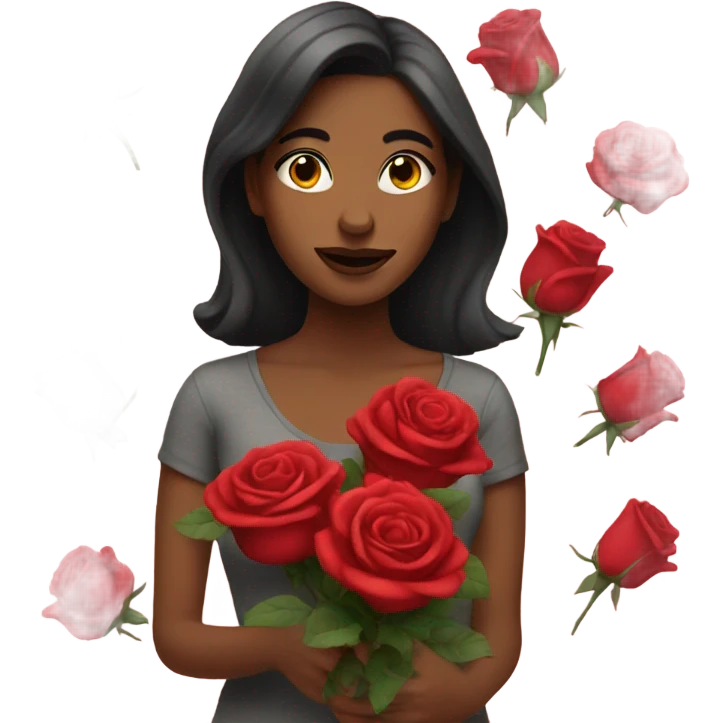 Woman with roses emoji