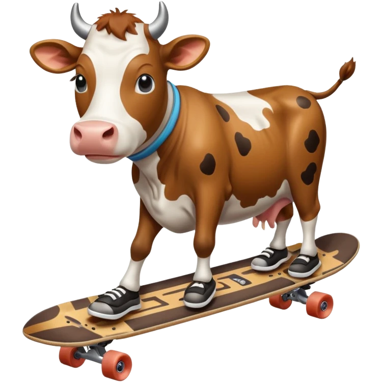 Cow with skateboard emoji