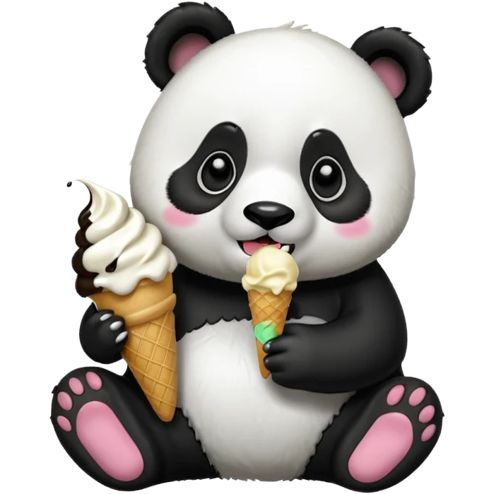 Panda eating ice cream emoji