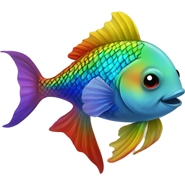 Rainbow fish kissing  emoji