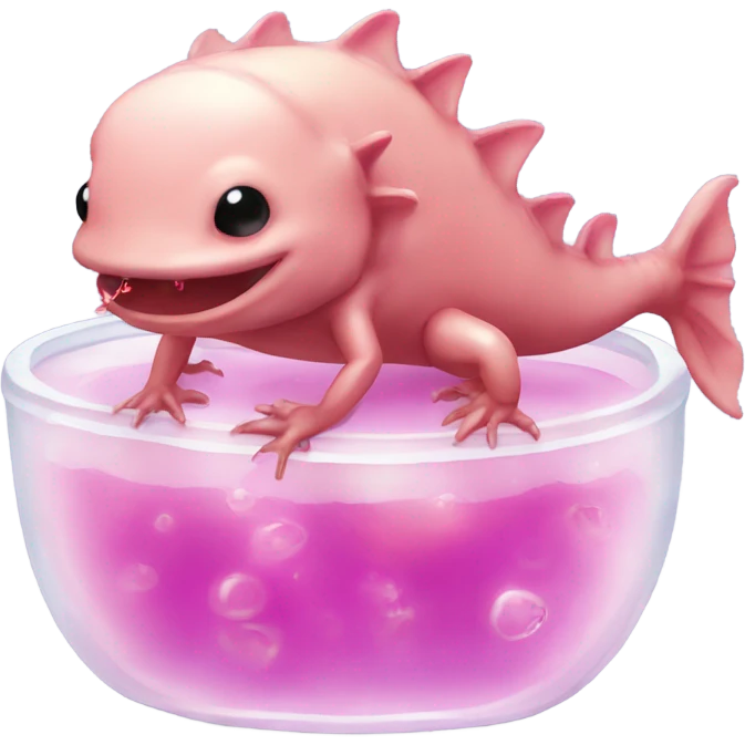 Axolotl eating jelly emoji