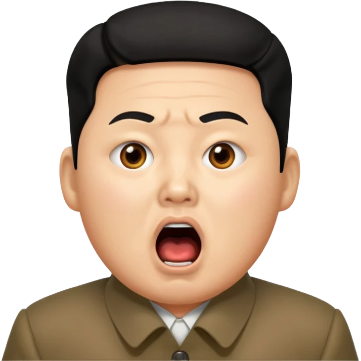 Kim Jon un qui est choqué en ouvrant la bouche emoji