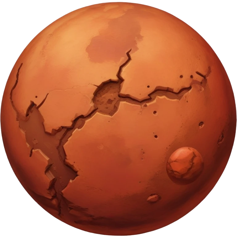 Mars is a round planet emoji