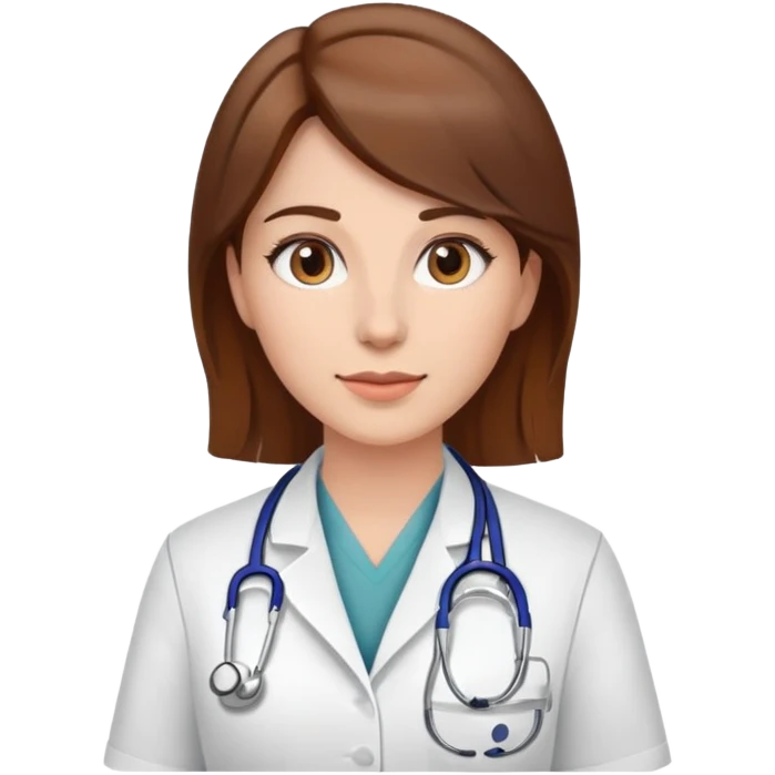 Woman veterinarian brown hair emoji