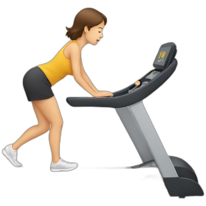 Person on all fours crawling on incline treadmill emoji