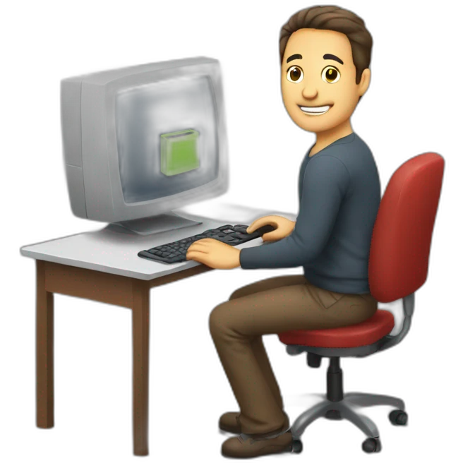 man with computer emoji