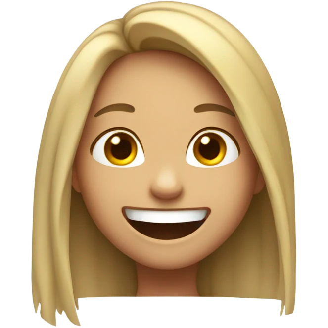Girl with long hair laugh  emoji