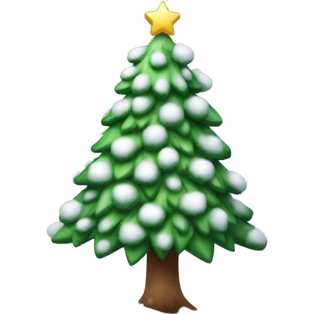 Christmas tree with snow emoji