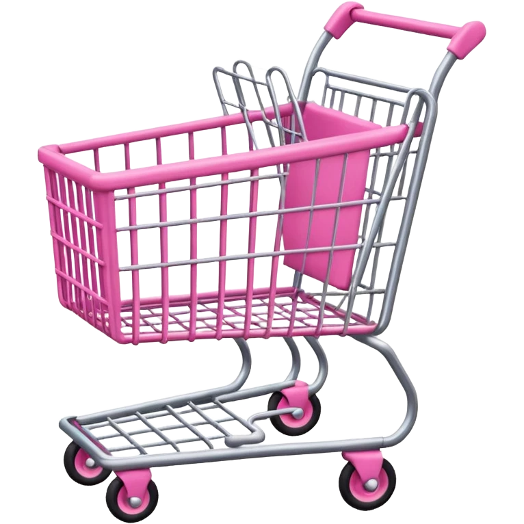 make shopping cart with pink tones. emoji