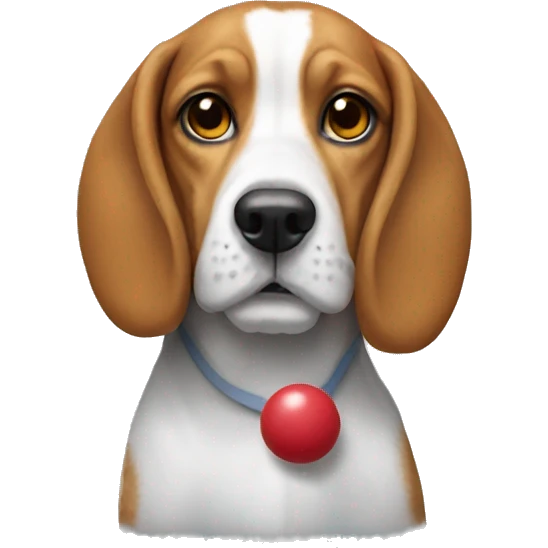 Beagle with a clown wig emoji