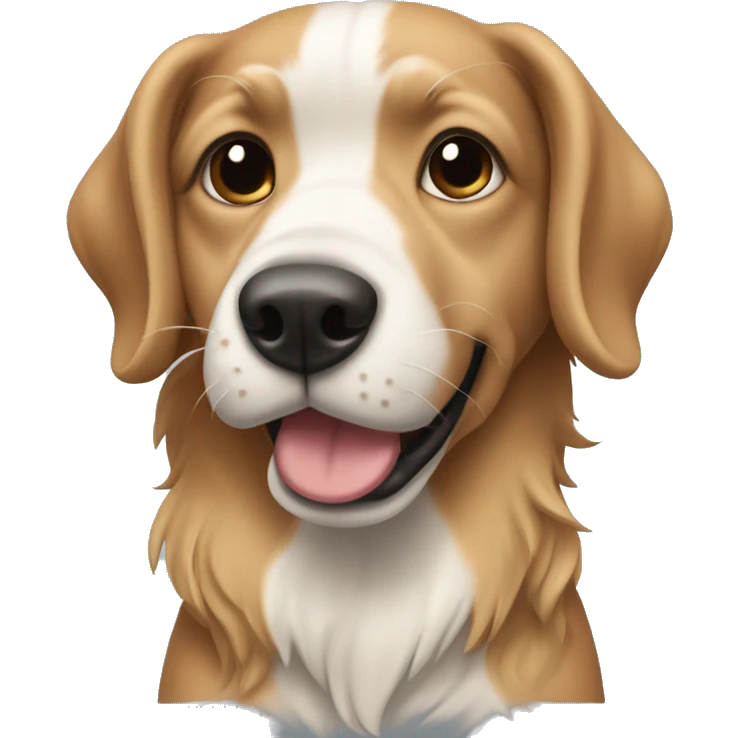 Perro con el pelo recien cortado con una tijeras emoji