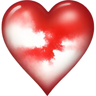 heart filled with color red and white aura emoji