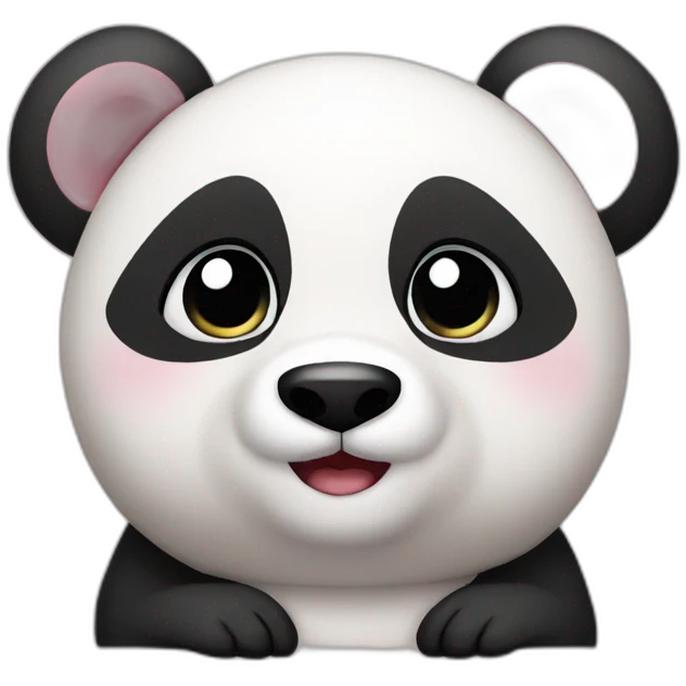 Shy panda blush emoji