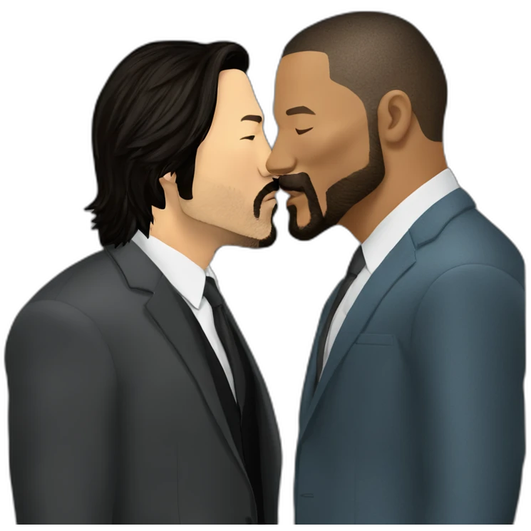 keanu-reeves-kissing-laurence-fishburne emoji