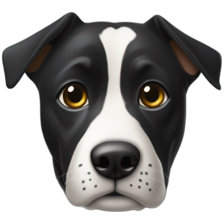 terre-neuve chien noir et avec une petite tâche blanche emoji