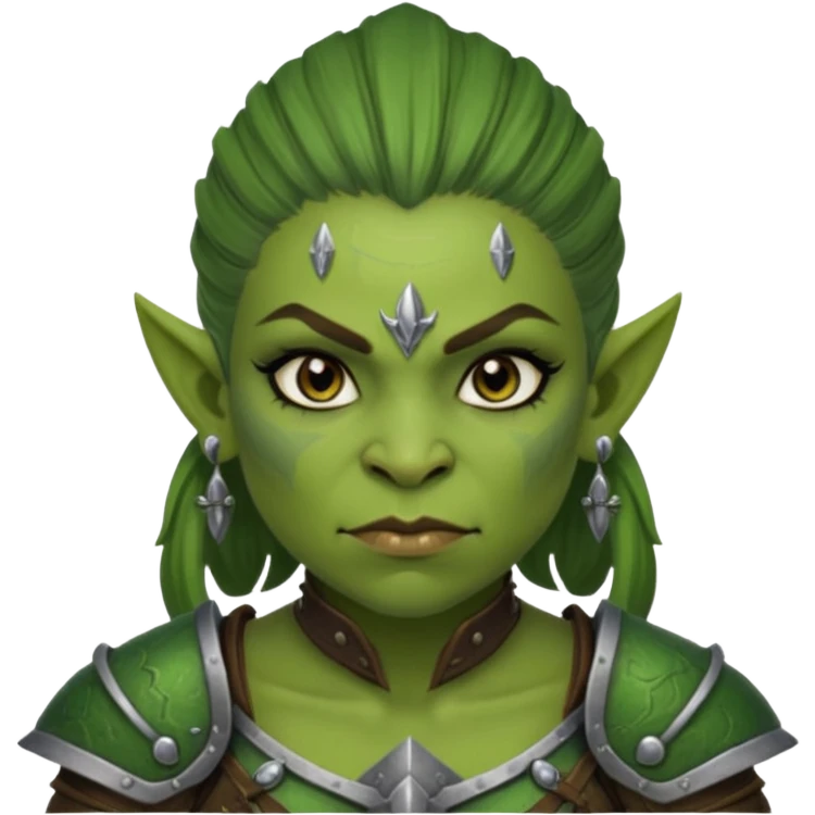 ESO female orc warrior with lashes and earrings emoji