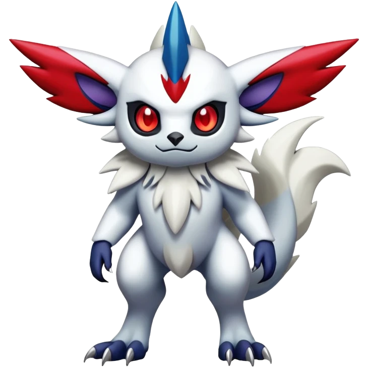 Shiny Colorful Gothic Exotic Badass Cool Absol-Zangoose-Pokémon-Fakémon-hybrid-creature (full body) emoji