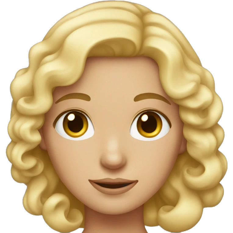 Blonde girl with curled hair and hazel eyes  emoji