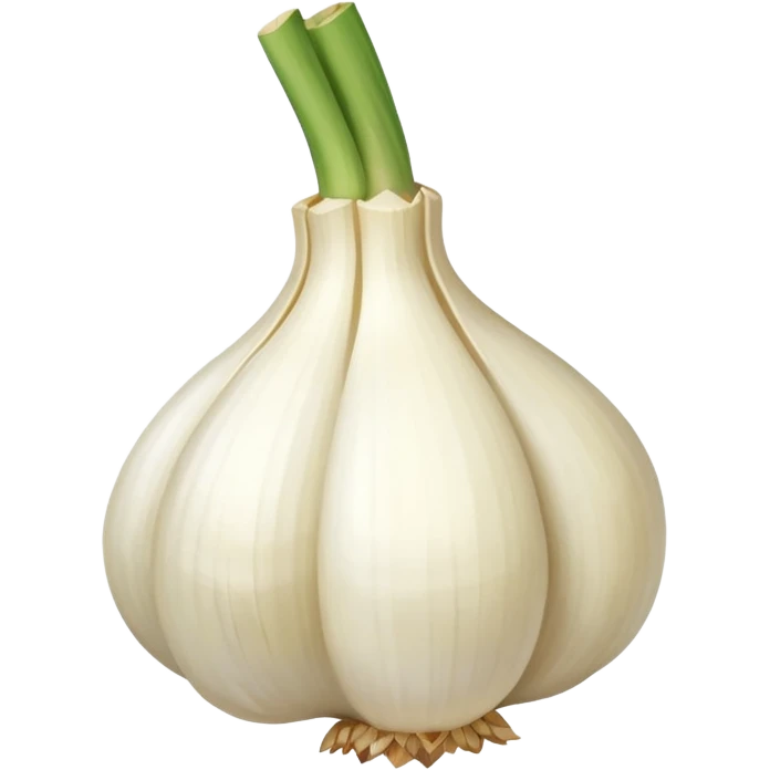 single garlic clove with cubed garlic emoji