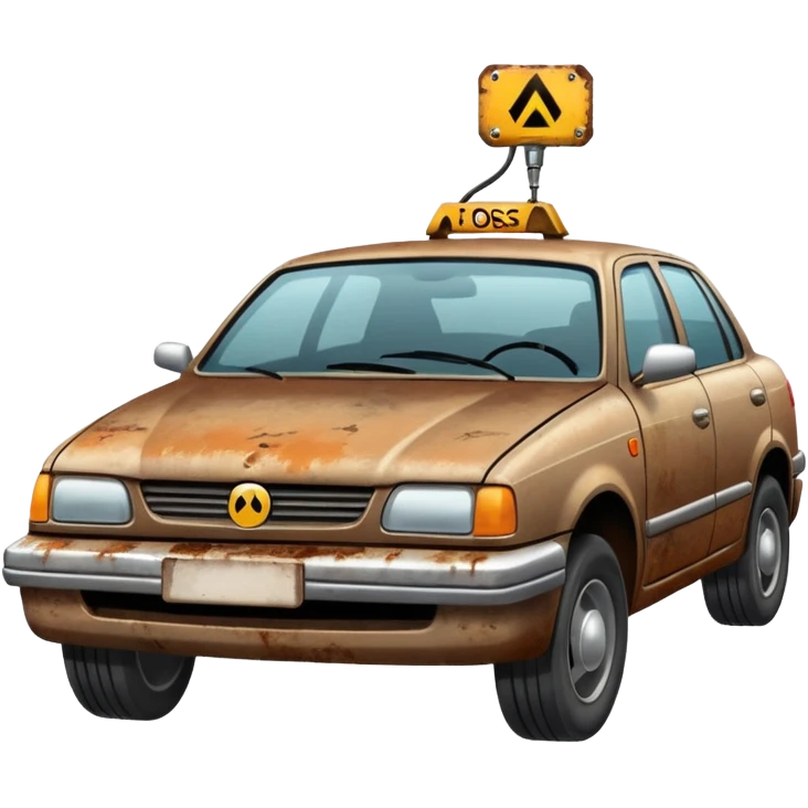 a tagging device on the bottom of a car emoji