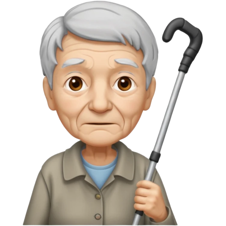old person with crutch emoji