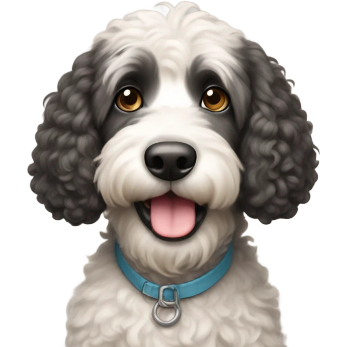 Bernadoodle with an attitude emoji