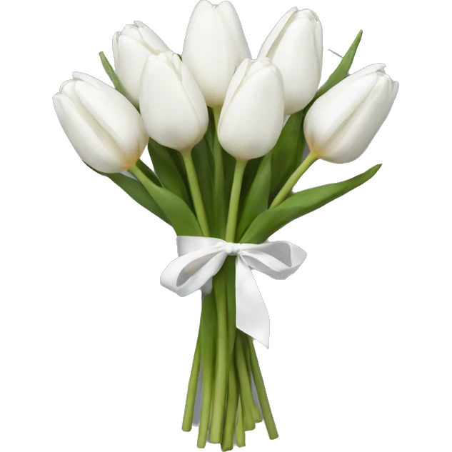 white tulip bouquet  emoji