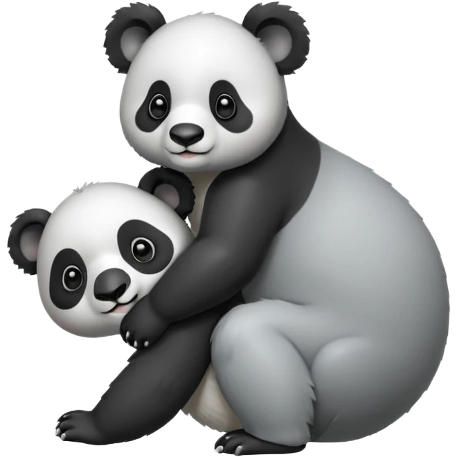 Small Panda riding big koala’s back emoji