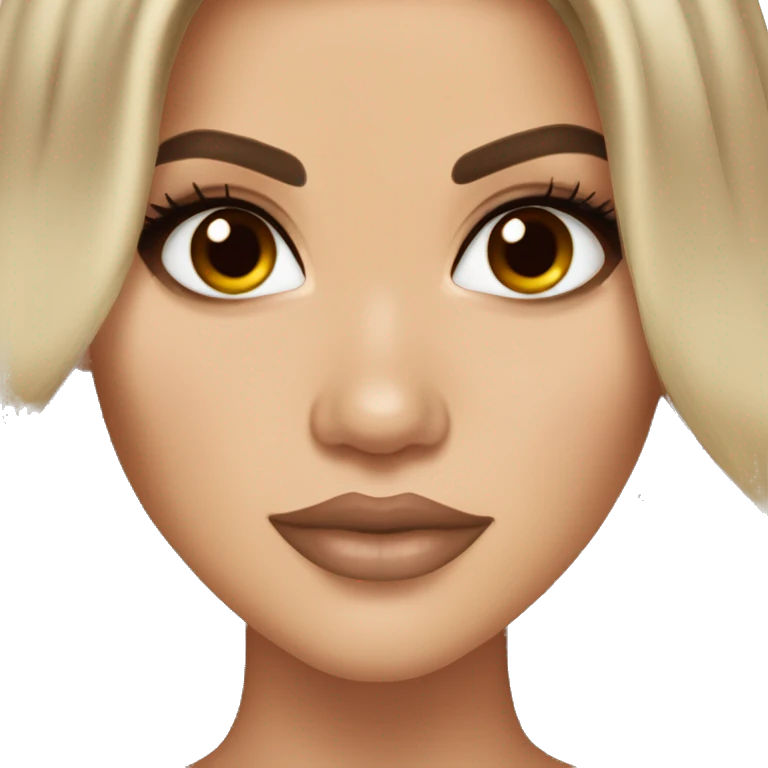 khloe kardashian with long dark red brown hair hazel eyes emoji