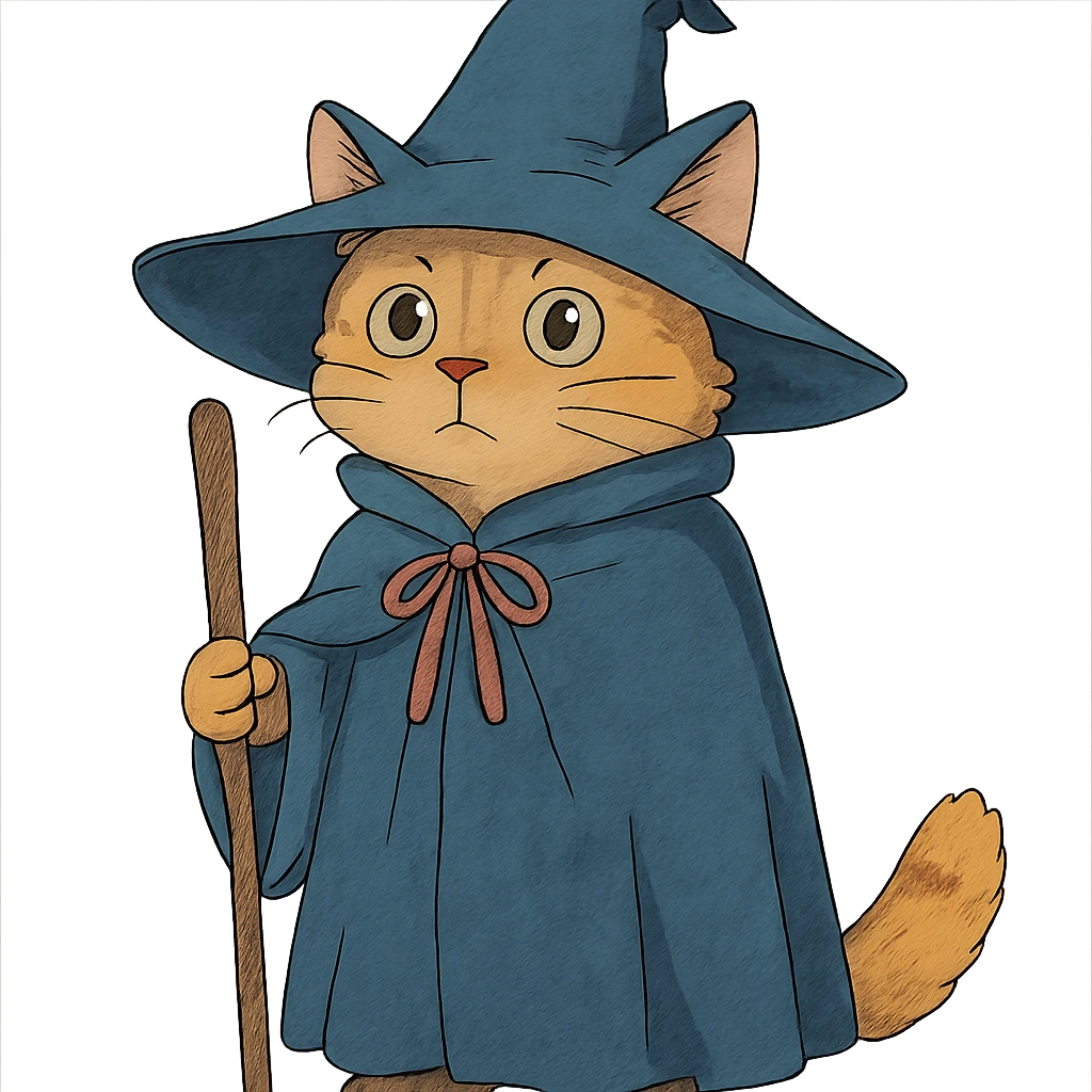 ghibli style wizard cat emoji