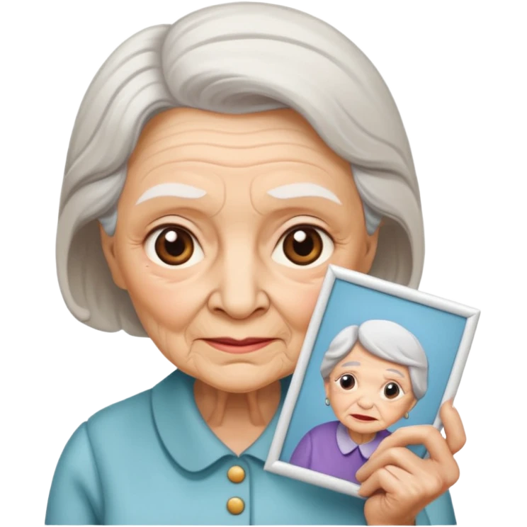 Old lady with my picture emoji