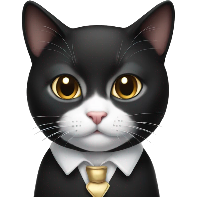 tuxedo cat with white whiskers emoji