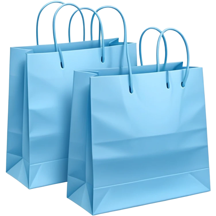 Bundle of Light blue shopping bags emoji