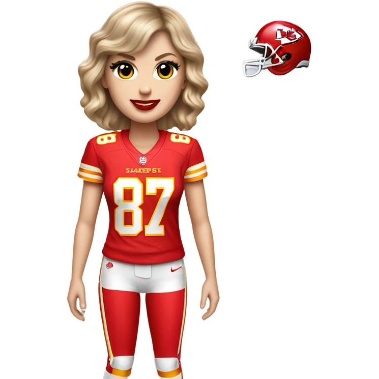 Taylor Swift in a number 87 Kansas City Chiefs Jersey  emoji