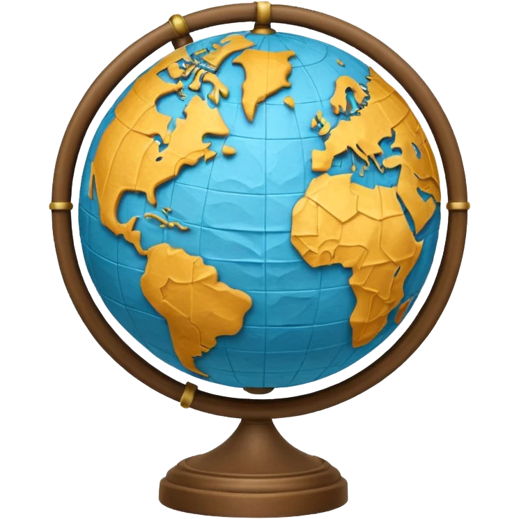 Papier-Mâché Globe with paper emoji