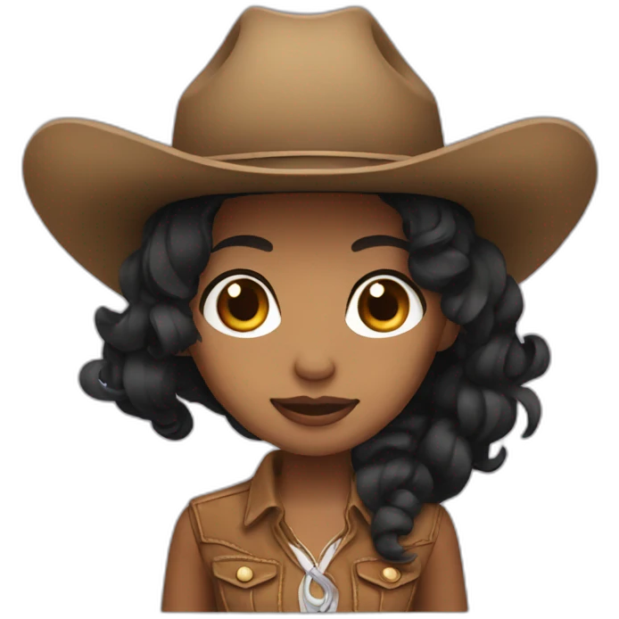 cowgirl straight black hair emoji