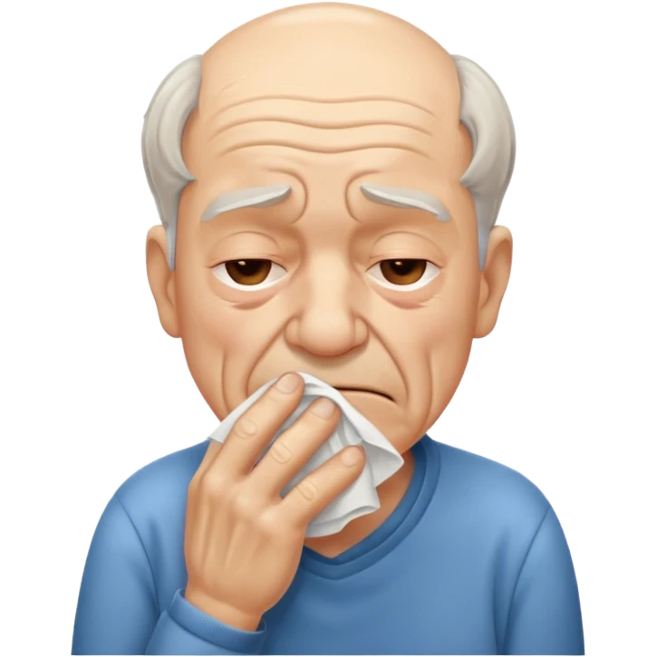 old man sneezing into tisue















 emoji