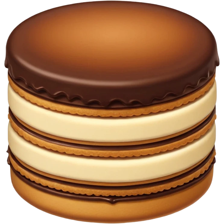 un alfajor triple de dulce de leche y chocolate de portezuelo emoji